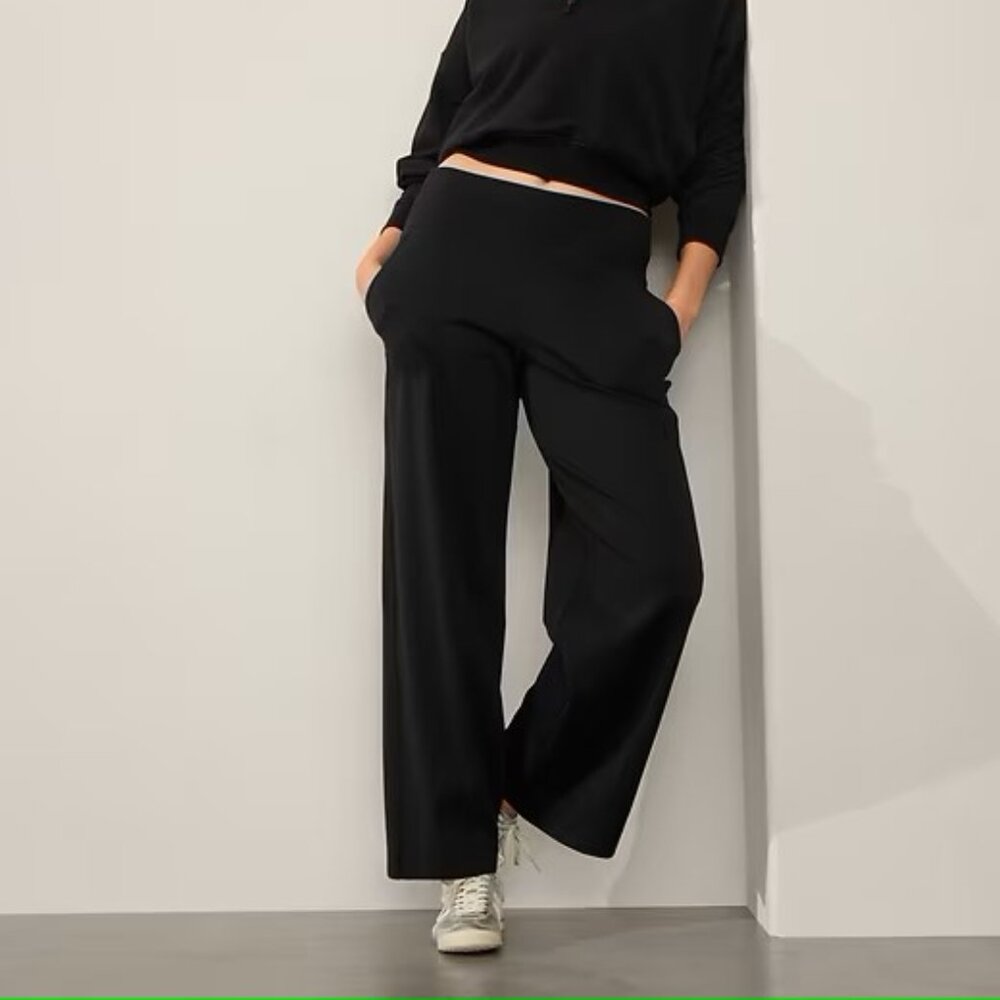 Athleta Venice High Rise Wide Leg Pant XL Tall Black